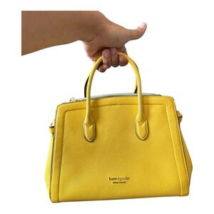 Kate Spade Knott Medium Satchel Yellow Pebbled Leather